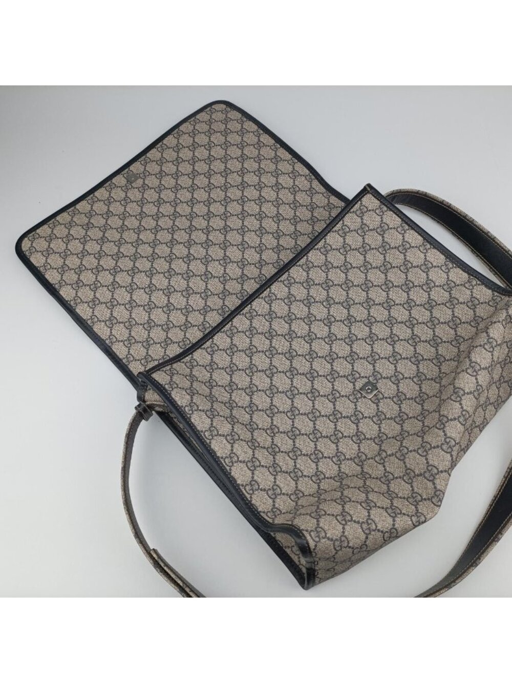 Gucci GG Spuri Bag Beige Black Canvas Leather - Picture 15 of 15